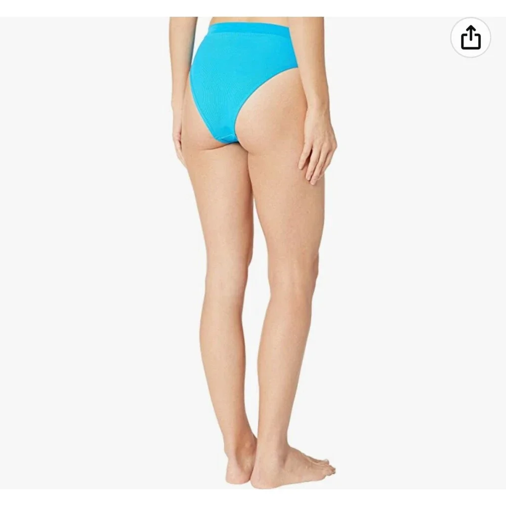 NWT L*SPACE Ribbed Frenchi Bikini Bottom Bitsy Electric Blue Size S